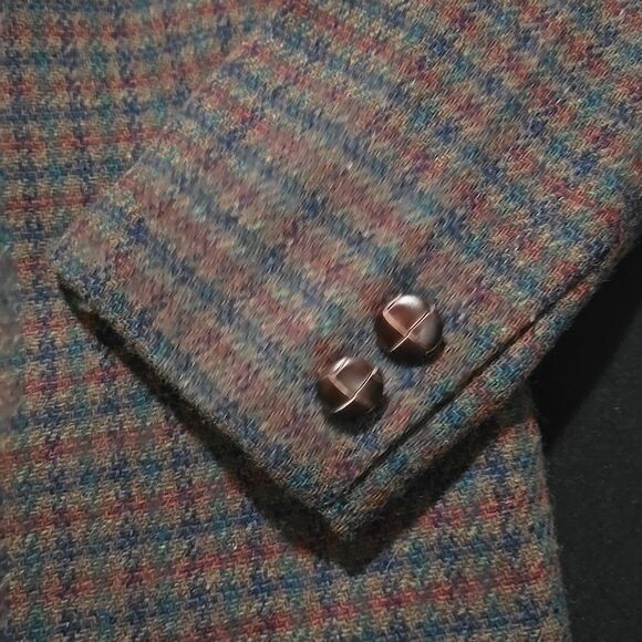 VTG Eddie Bauer Tweed Blazer SzM Wool Dark Academia Career Corp Preppy Gothic - Picture 4 of 13